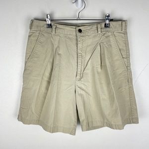 Vintage‎ The North Face Chino Shorts Men Size 34 Khaki Pleated Hiking 90s Tag